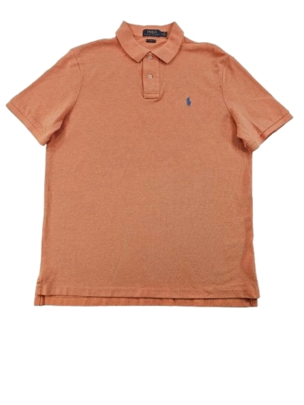 Polo‎ Ralph Lauren Classic Fit Polo Men's L Orange Short Sleeve Blue Logo Shirt